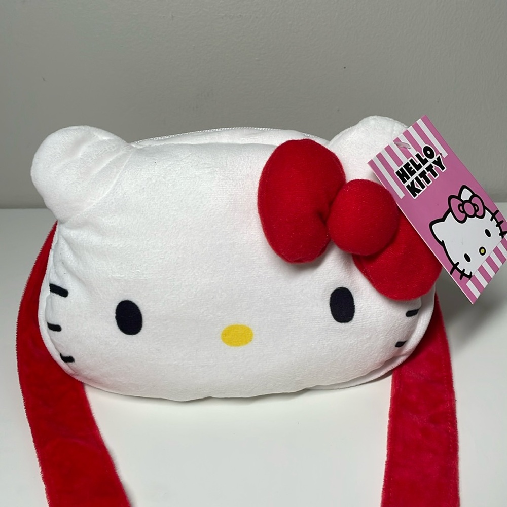 Hello Kitty 3D Head Plush Shoulder Crossbody Bag